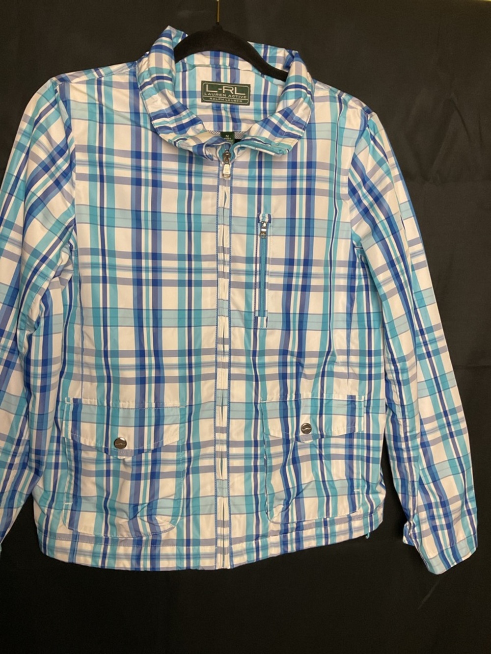Ralph Lauren Plaid Active Jacket in Light Blue, Teal & Navy